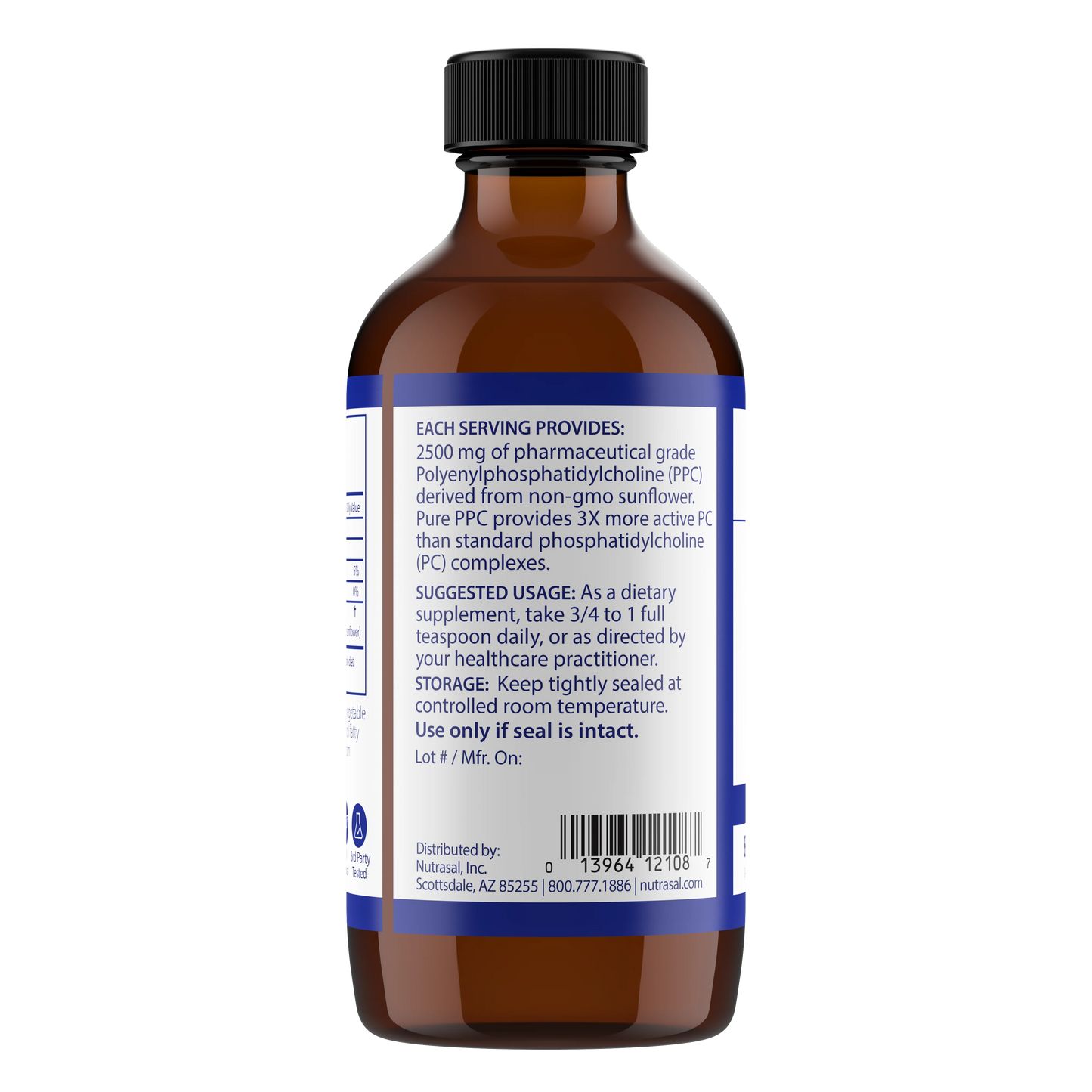 PhosChol PPC Non GMO Sunflower Liquid Concentrate-8oz. Pharmaceutical Grade PPC